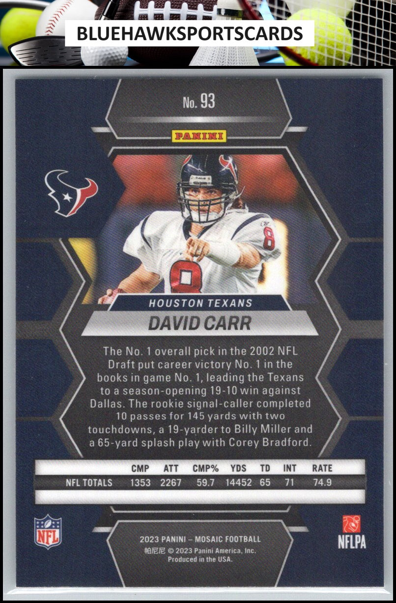 2023 Panini Mosaic #93 David Carr