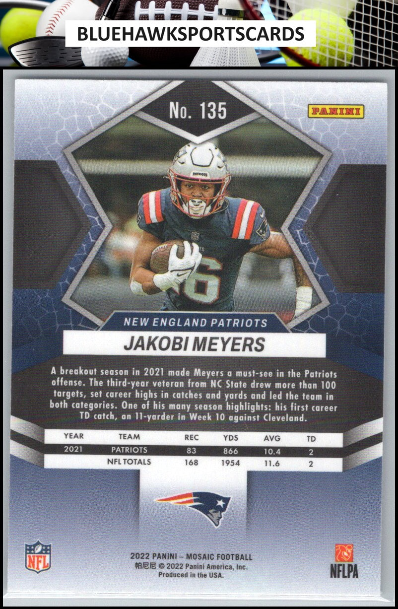 2022 Panini Mosaic #135 Jakobi Meyers