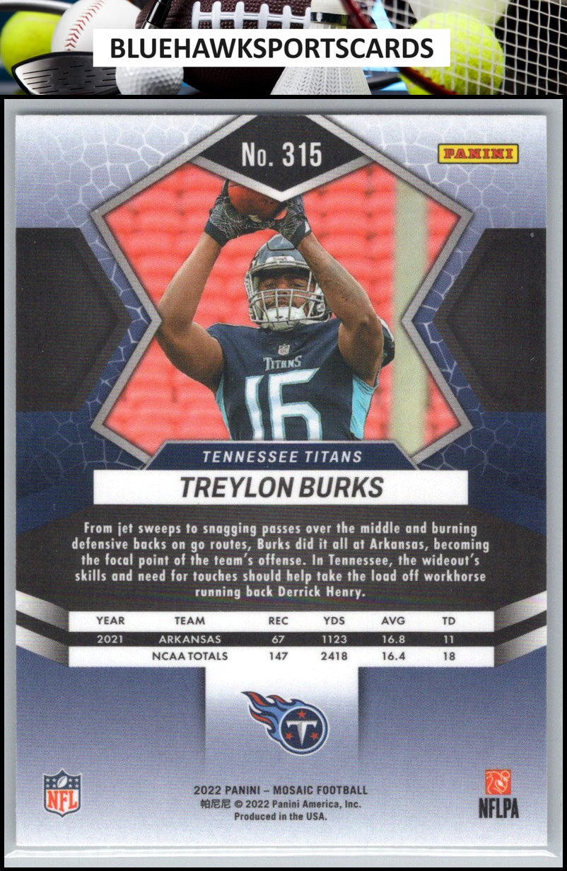 2022 Panini Mosaic #315 Treylon Burks