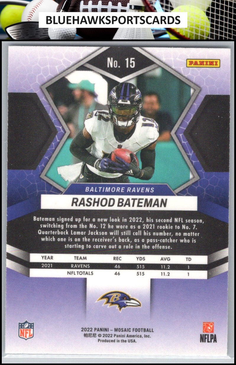 2022 Panini Mosaic #15 Rashod Bateman