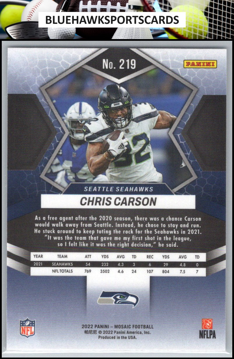 2022 Panini Mosaic #219 Chris Carson