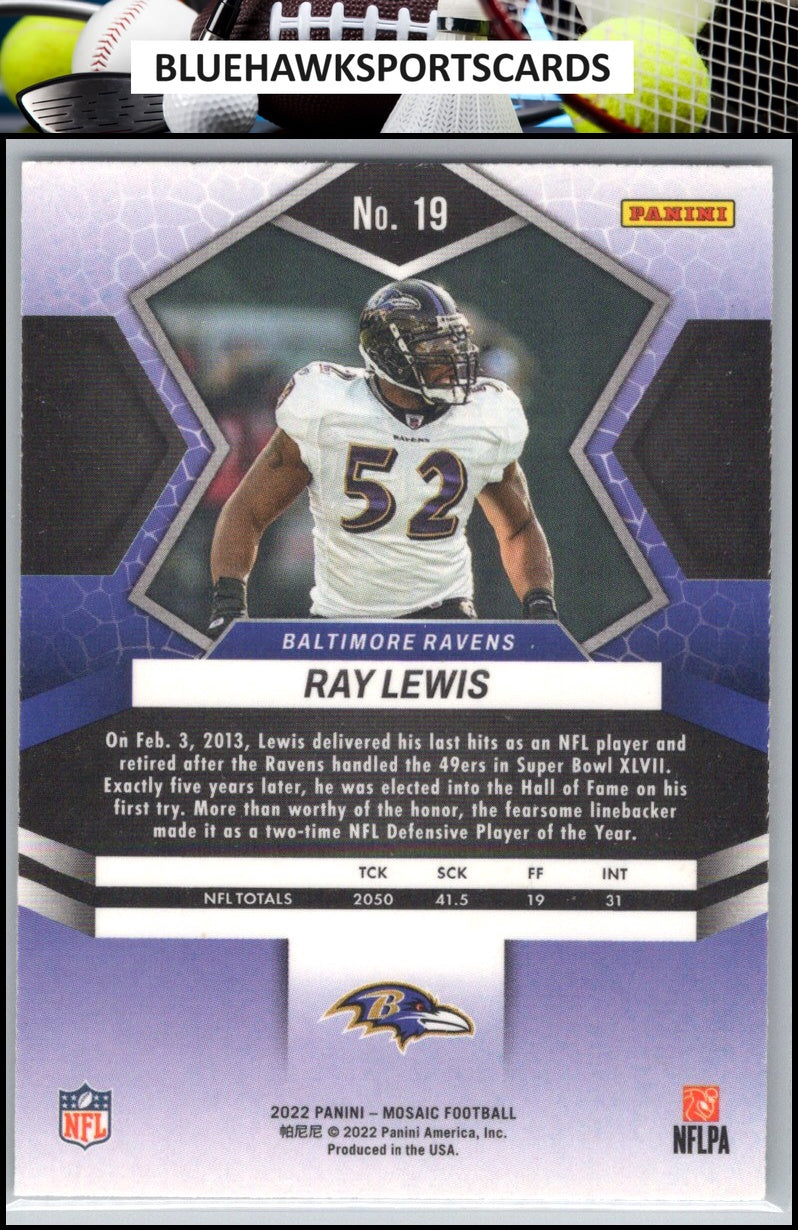 2022 Panini Mosaic #19 Ray Lewis
