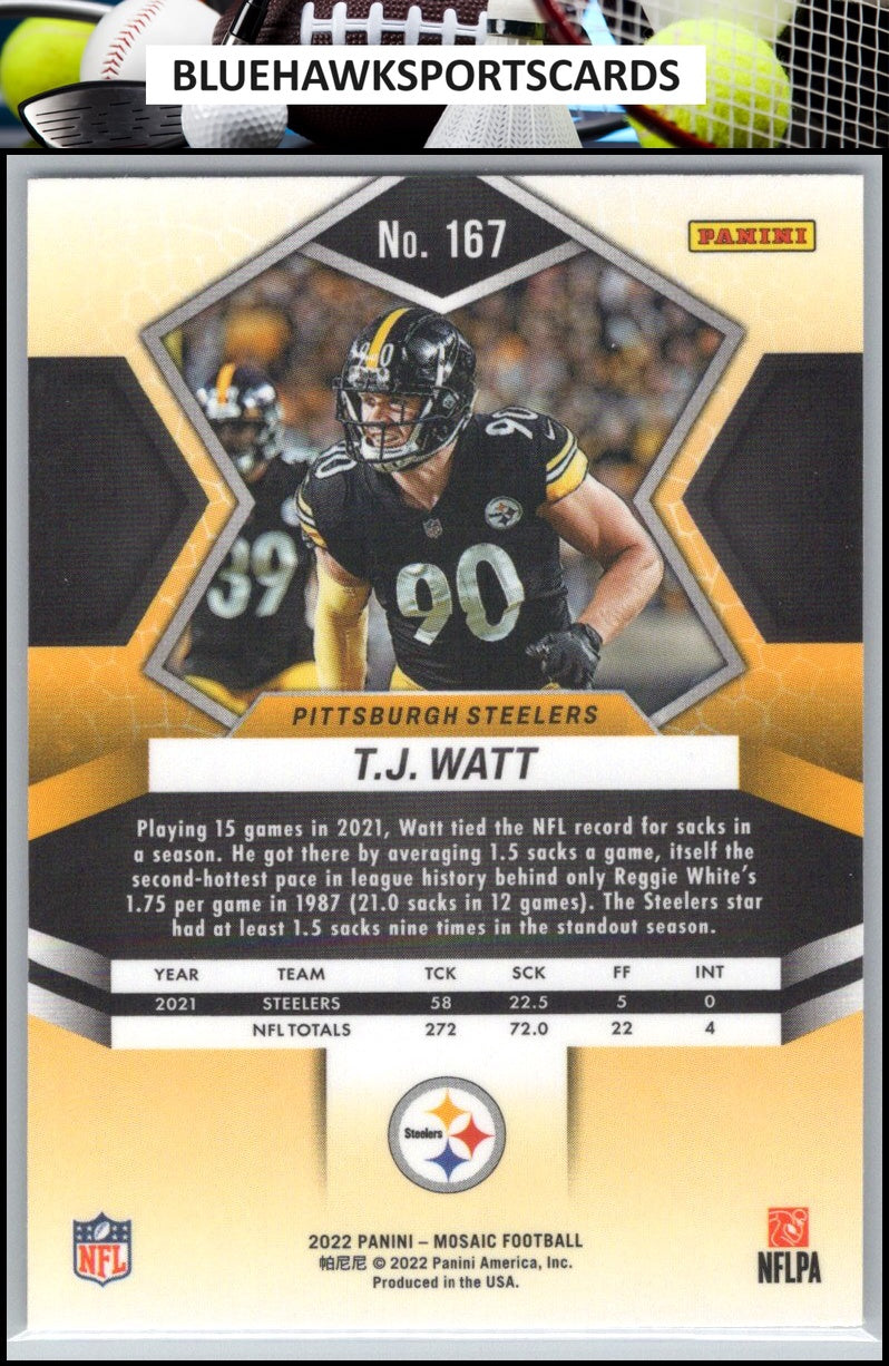 2022 Panini Mosaic #167 T.J. Watt