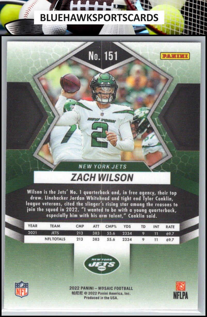 2022 Panini Mosaic #151 Zach Wilson
