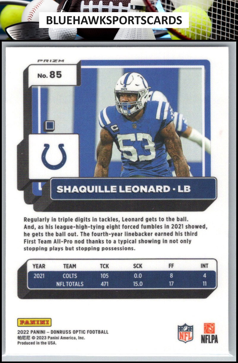2022 Donruss Optic #85 Shaquille Leonard Holo