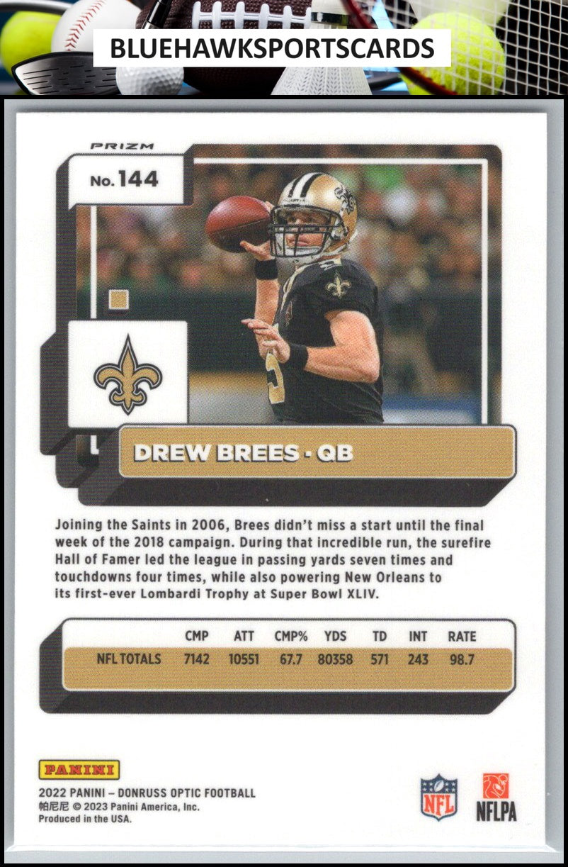 2022 Donruss Optic #144 Drew Brees Holo