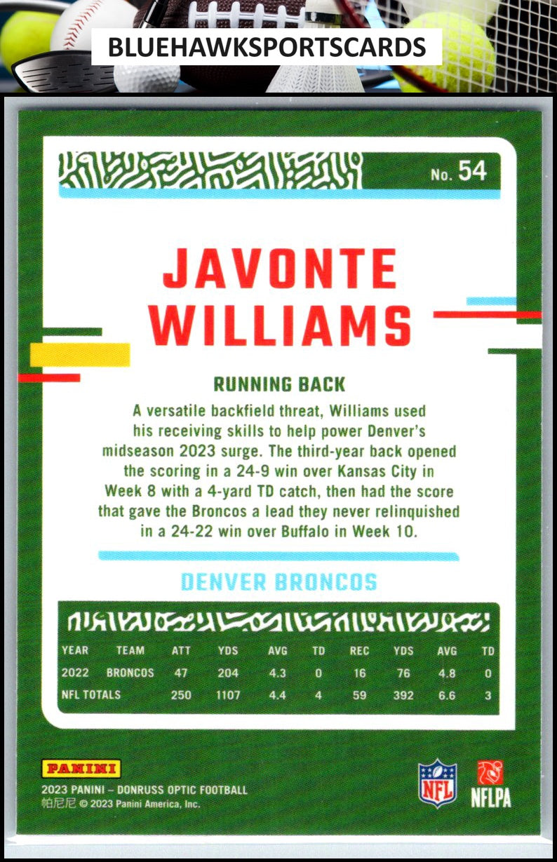 2023 Donruss Optic #54 Javonte Williams