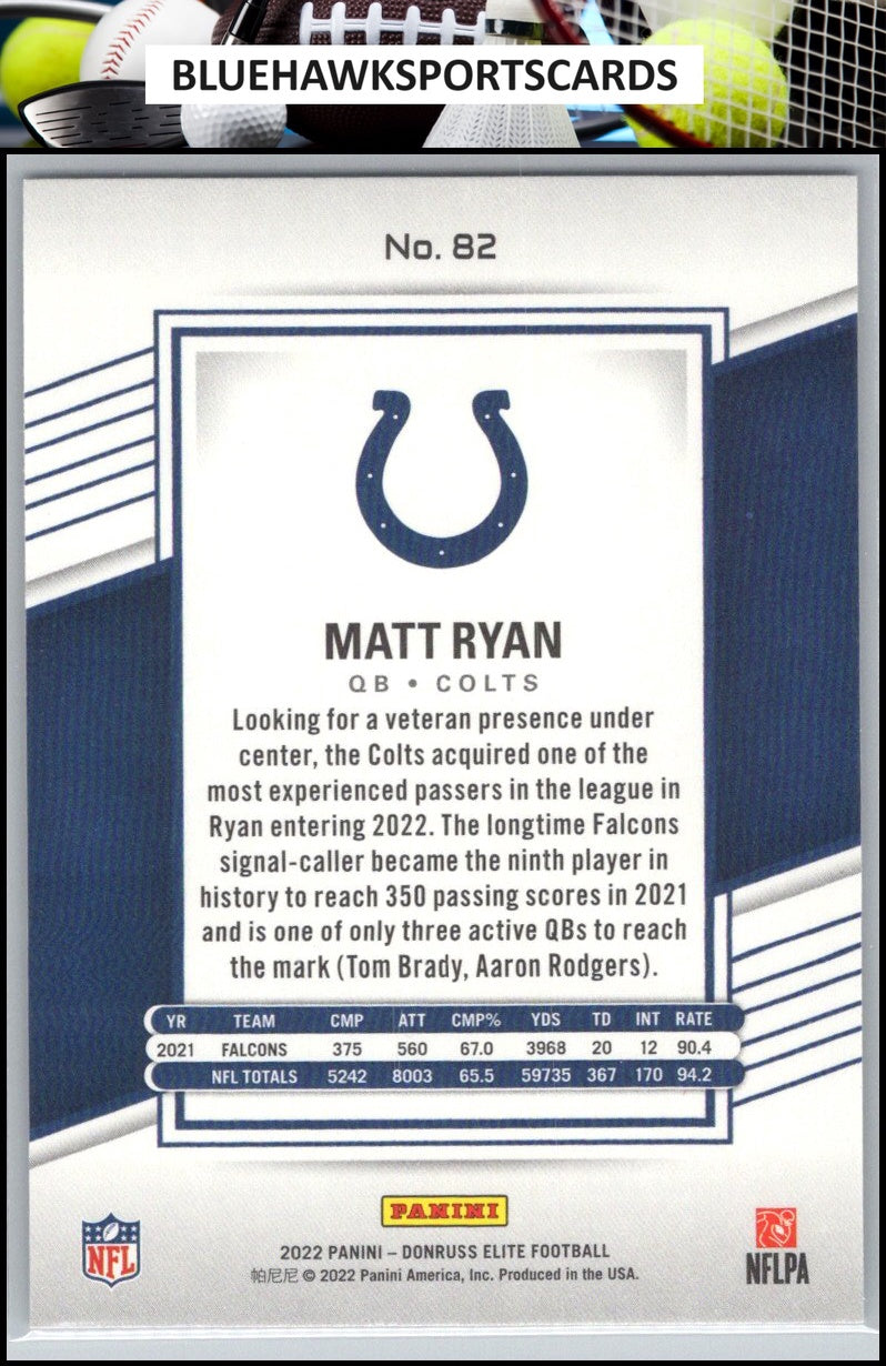 2022 Donruss Elite #82 Matt Ryan Green