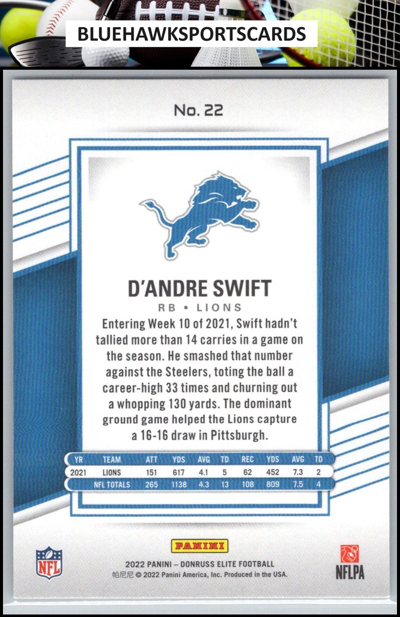 2022 Donruss Elite #22 D'Andre Swift