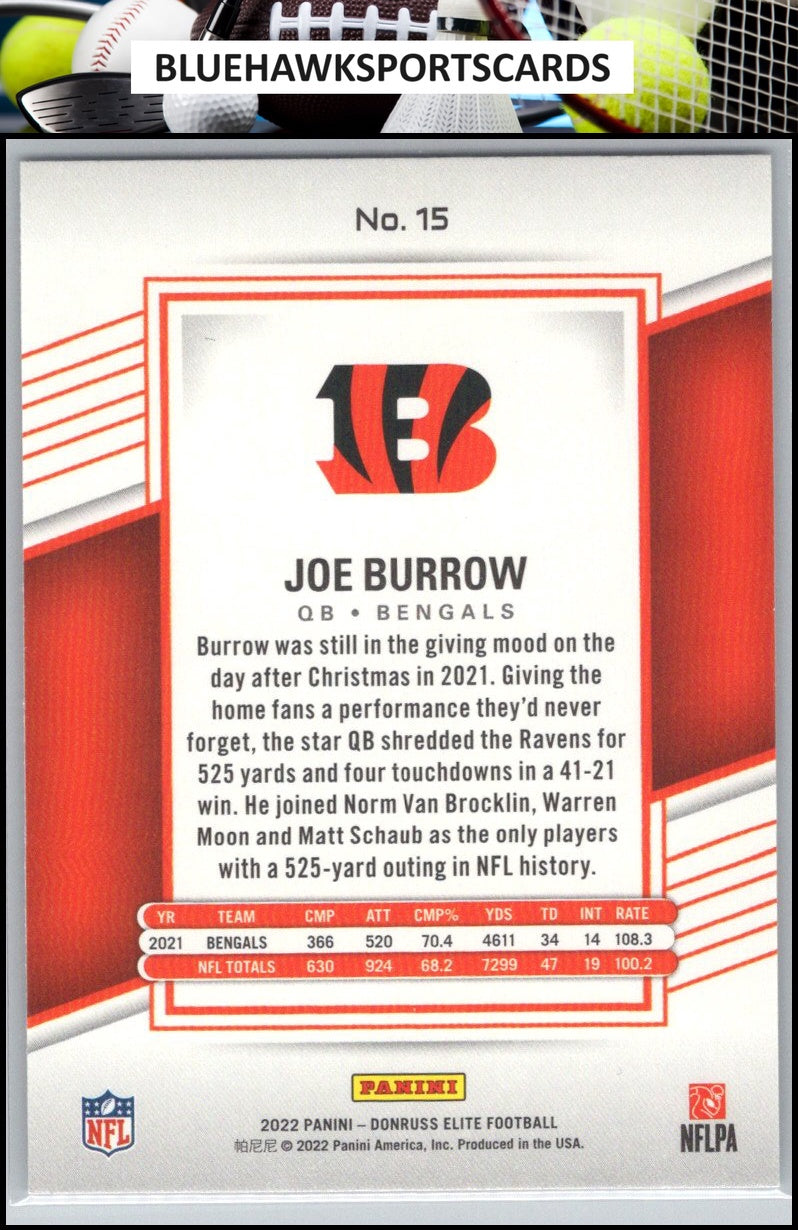 2022 Donruss Elite #15 Joe Burrow