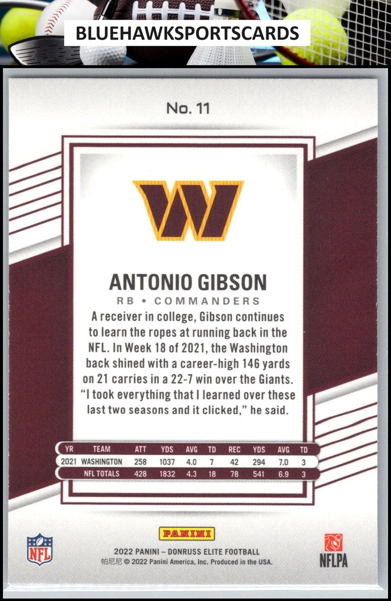 2022 Donruss Elite #11 Antonio Gibson Green