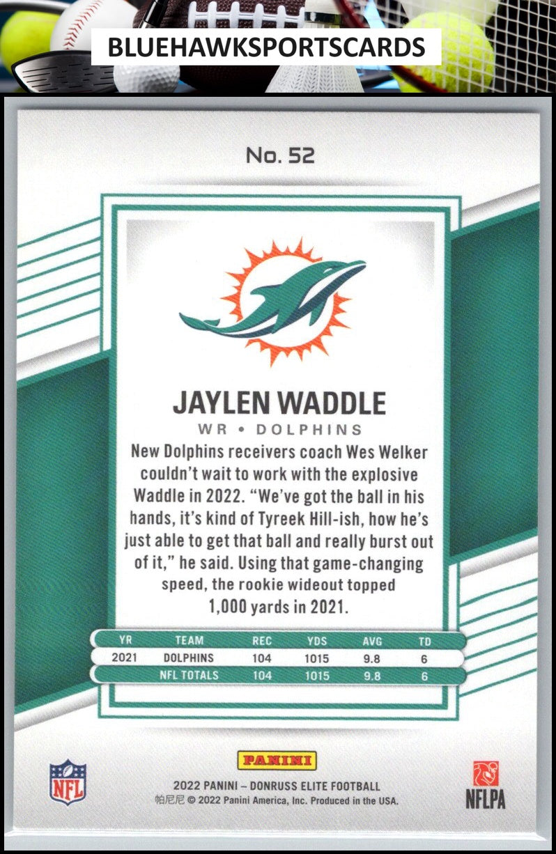 2022 Donruss Elite #52 Jaylen Waddle