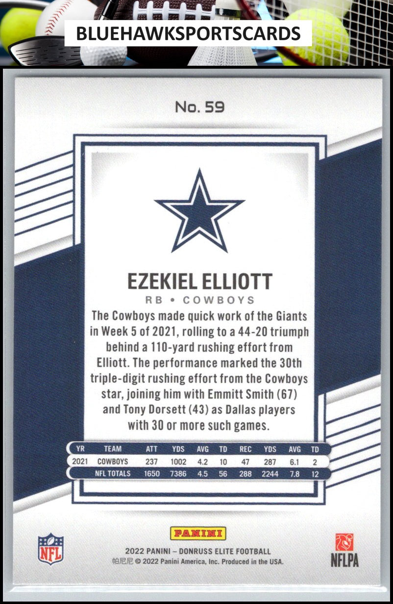 2022 Donruss Elite #59 Ezekiel Elliott