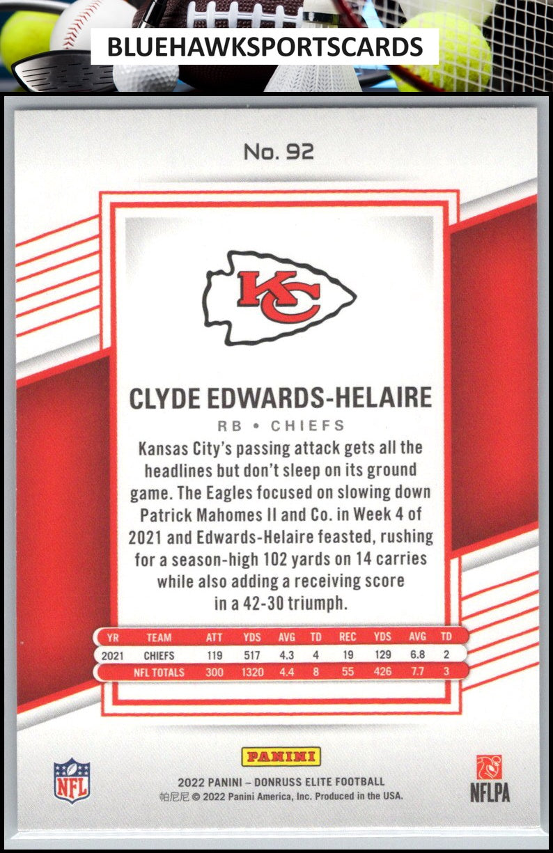 2022 Donruss Elite #92 Clyde Edwards-Helaire