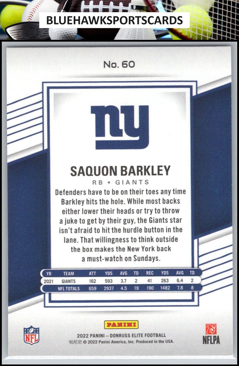 2022 Donruss Elite #60 Saquon Barkley
