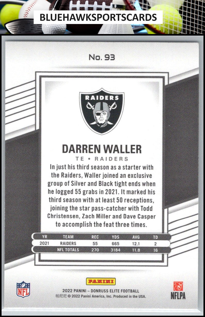 2022 Donruss Elite #93 Darren Waller