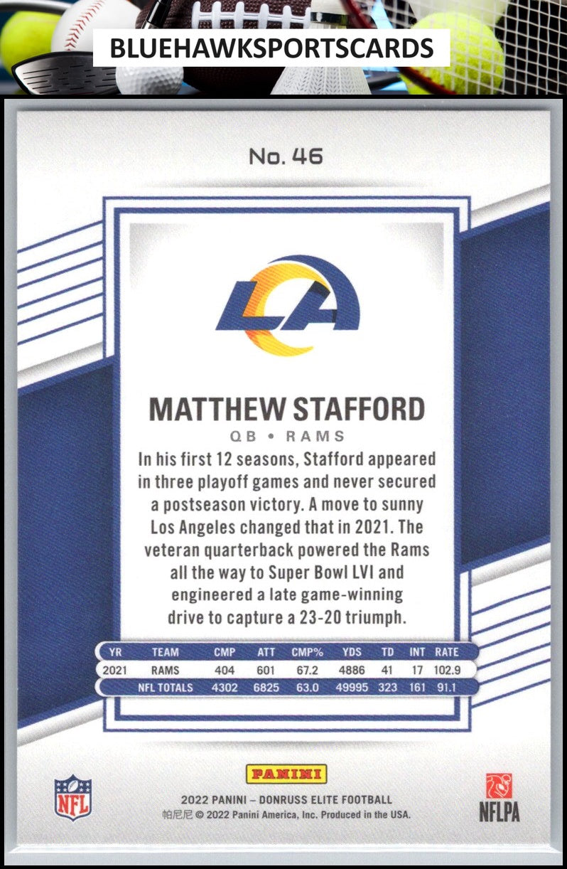 2022 Donruss Elite #46 Matthew Stafford