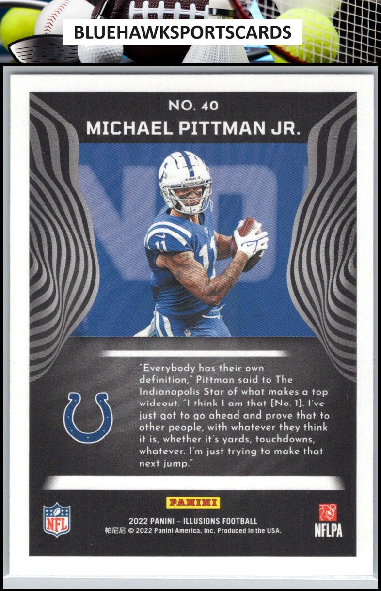 2022 Panini Illusions #40 Michael Pittman Jr. Trophy Collection Emerald