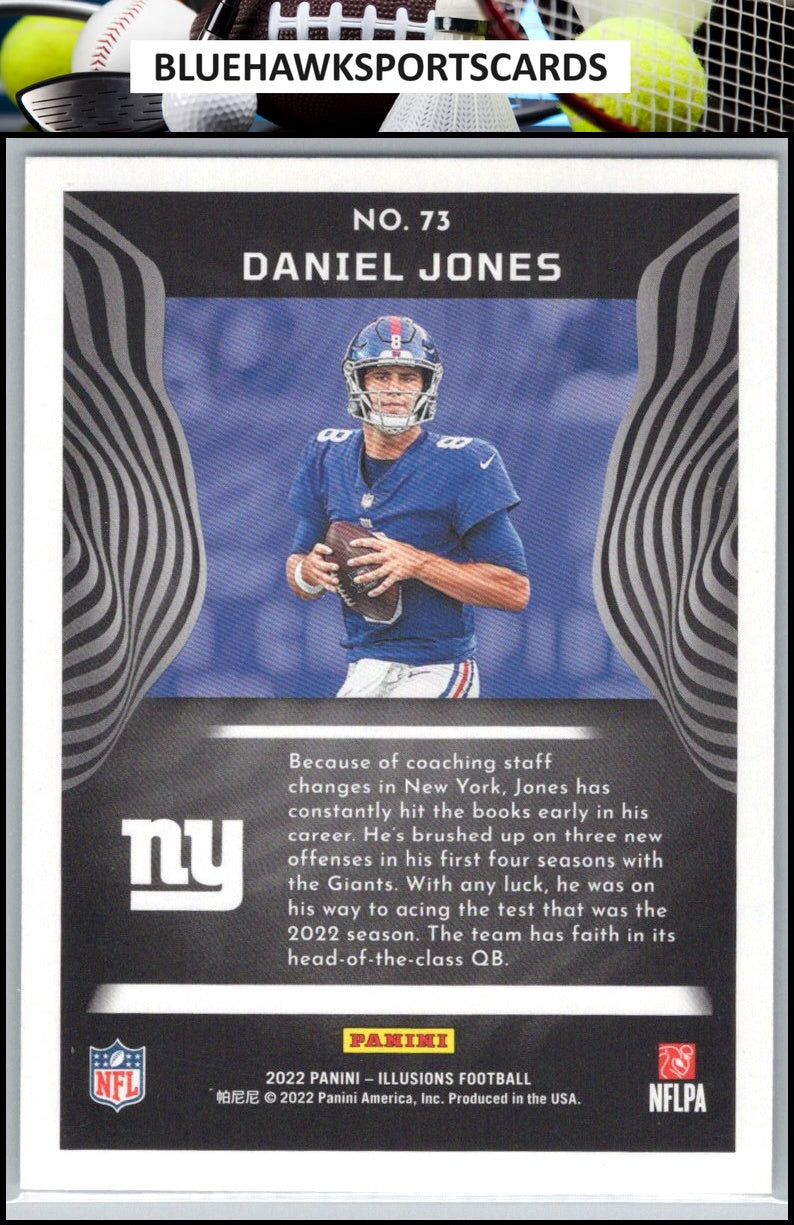 2022 Panini Illusions #73 Daniel Jones Trophy Collection Emerald
