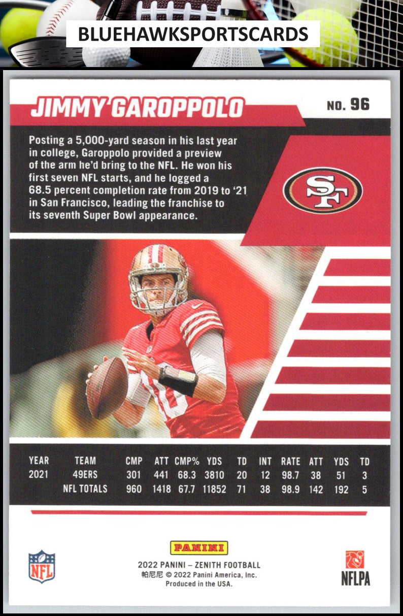 2022 Zenith #96 Jimmy Garoppolo Retail