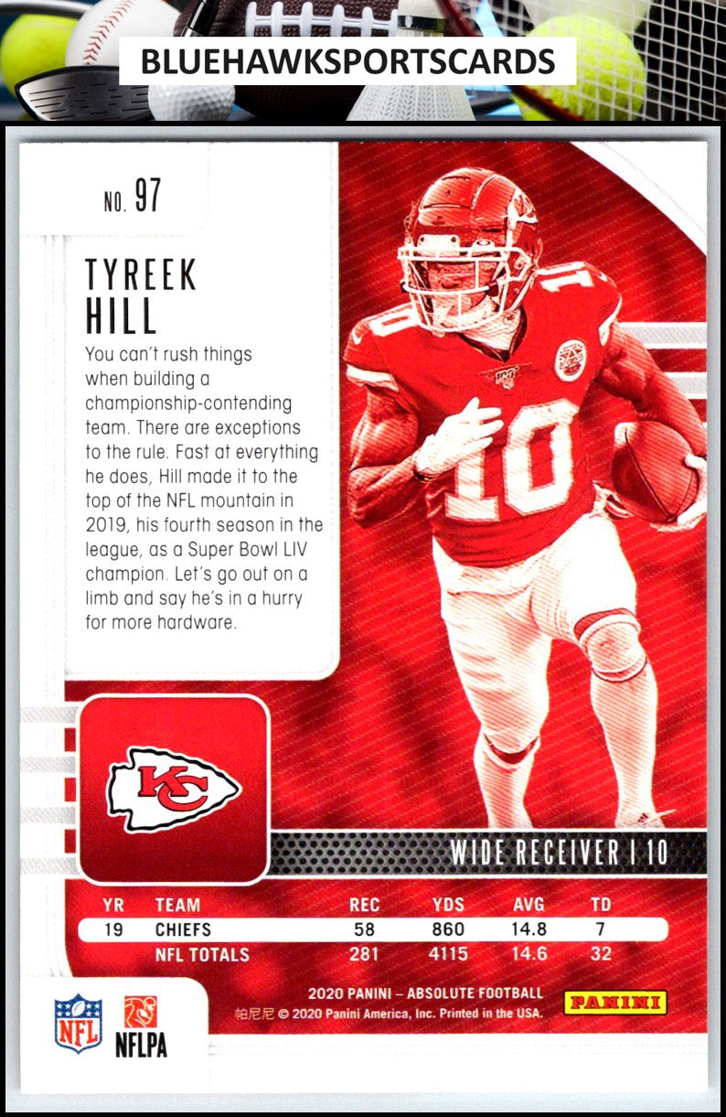 2020 Panini Absolute #97 Tyreek Hill Blue