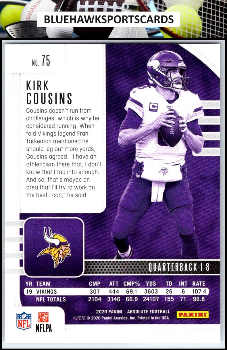 2020 Panini Absolute #75 Kirk Cousins Retail