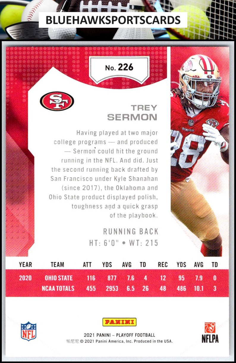 2021 Panini Playoff #226 Trey Sermon
