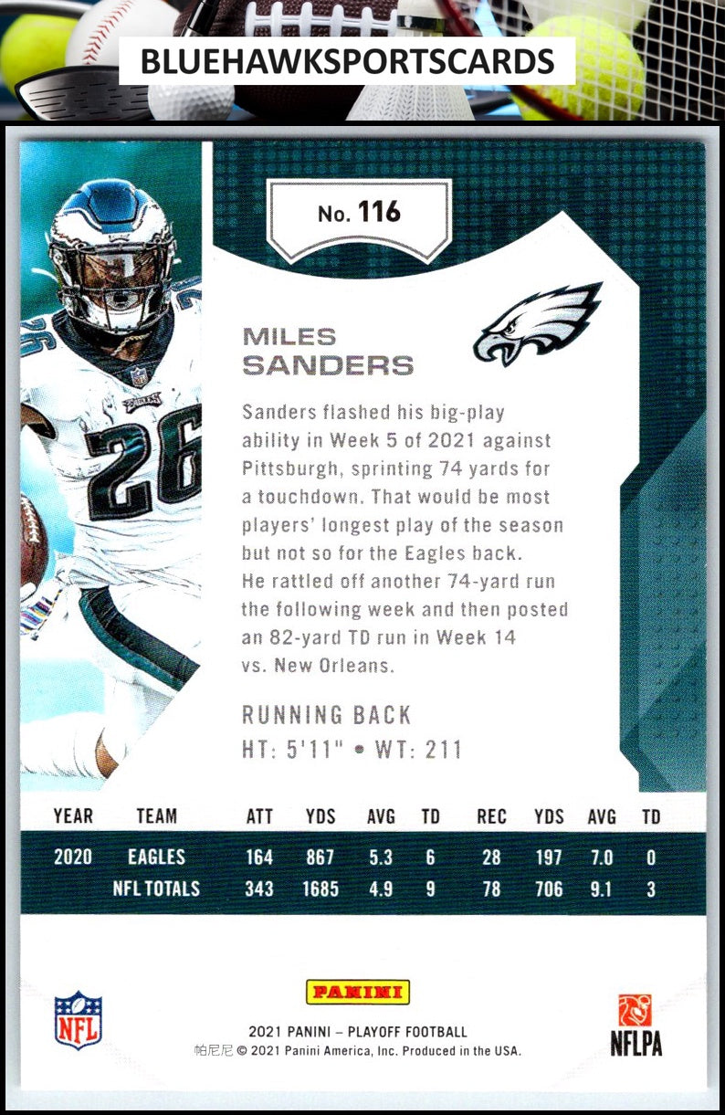 2021 Panini Playoff #116 Miles Sanders
