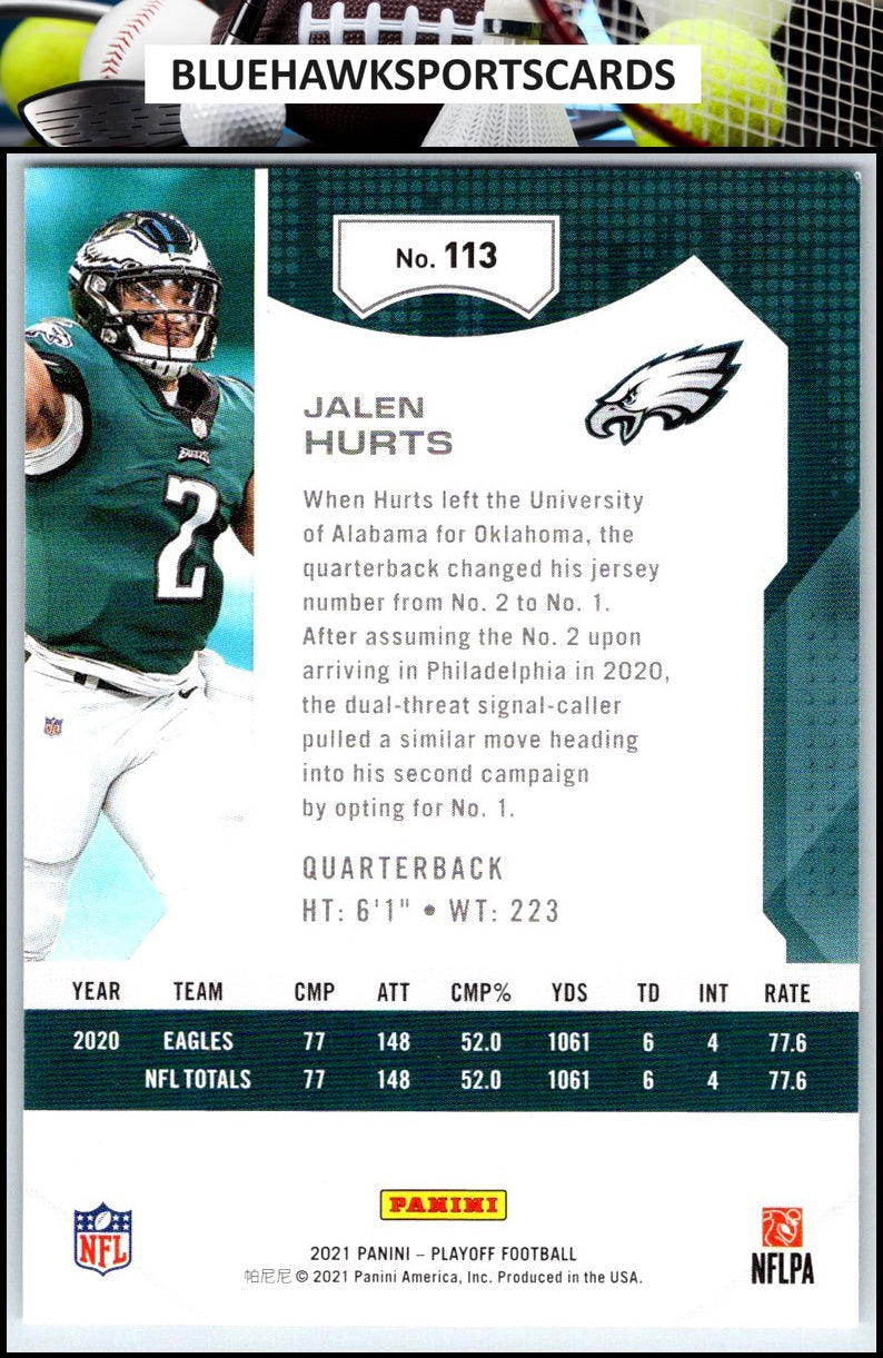 2021 Panini Playoff #113 Jalen Hurts