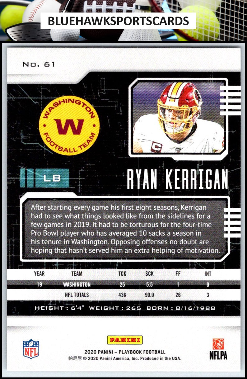 2020 Panini Playbook #61 Ryan Kerrigan