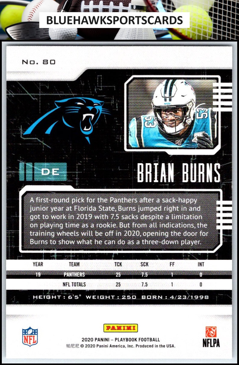 2020 Panini Playbook #80 Brian Burns