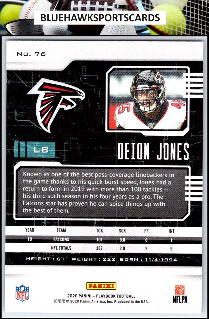 2020 Panini Playbook #76 Deion Jones