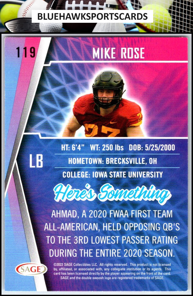 2022 SAGE #119 Mike Rose Green