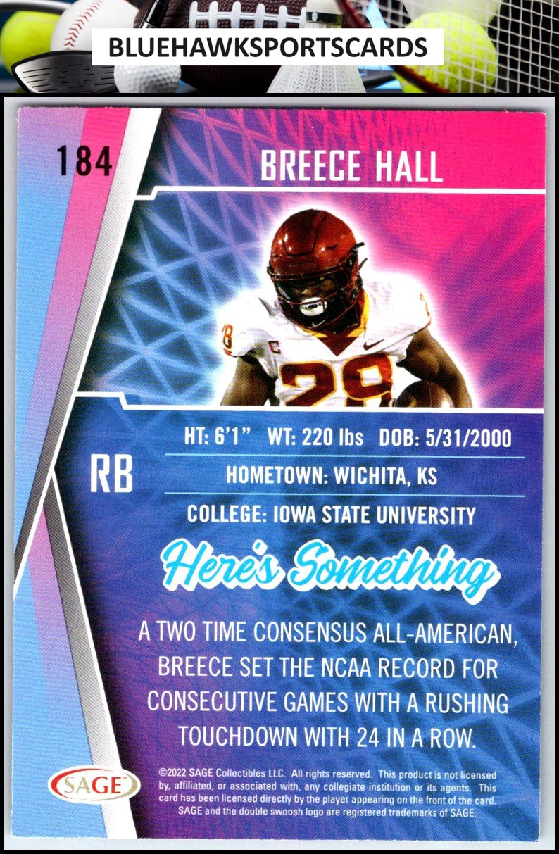 2022 SAGE #184 Breece Hall