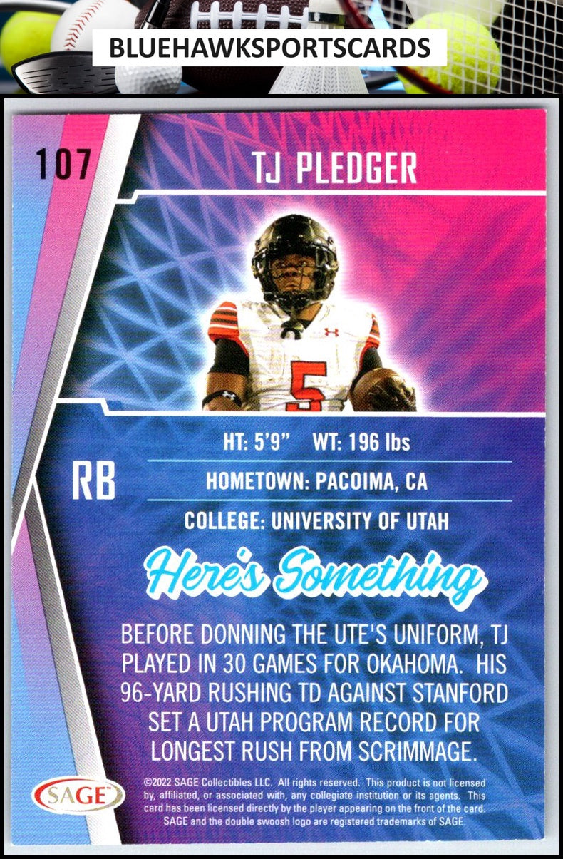 2022 SAGE #107 T.J. Pledger