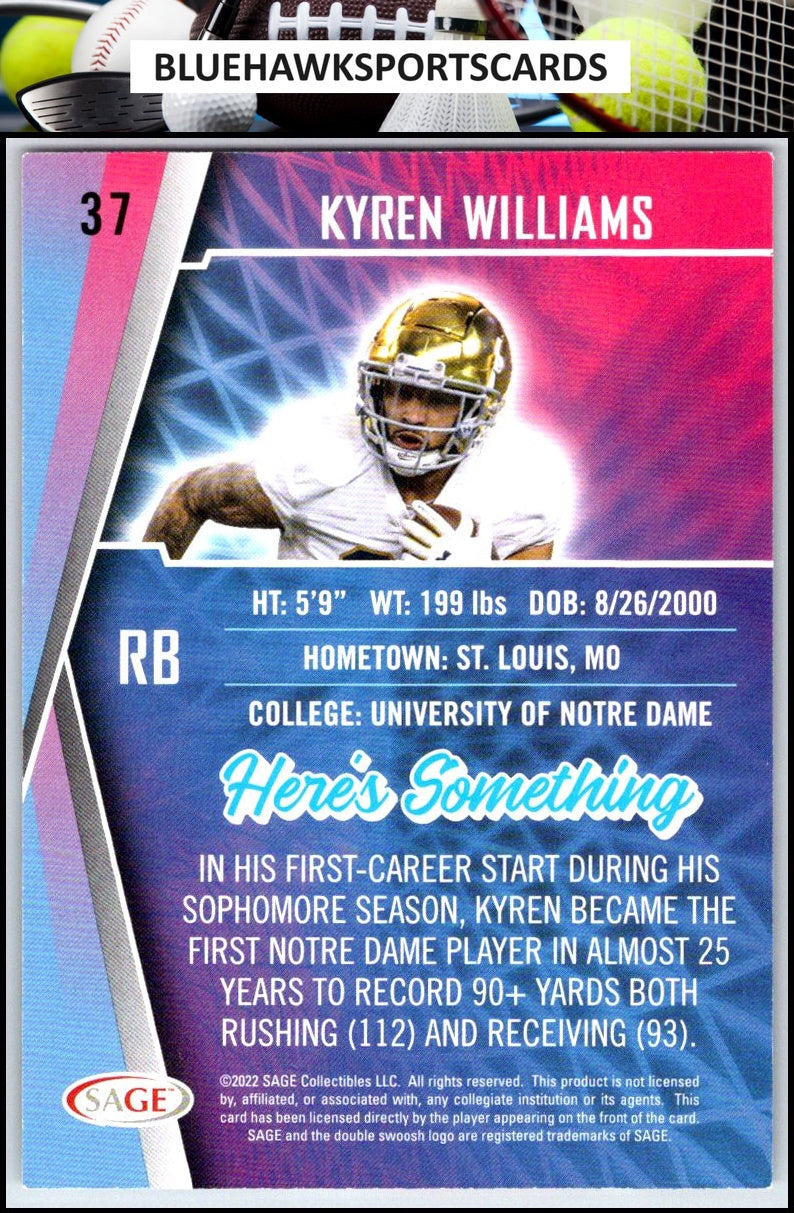 2022 SAGE #37 Kyren Williams