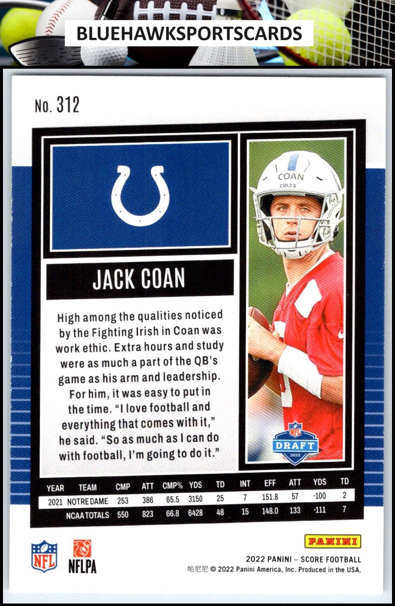 2022 Score #312 Jack Coan