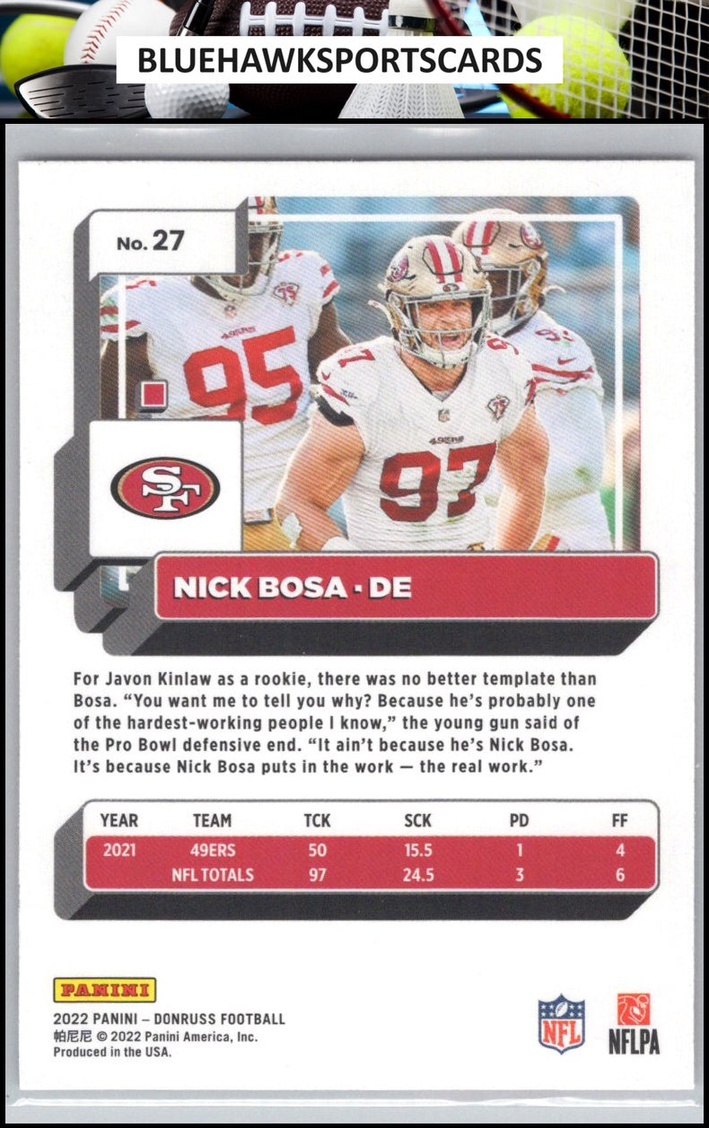 2022 Donruss #27 Nick Bosa Red Press Proof