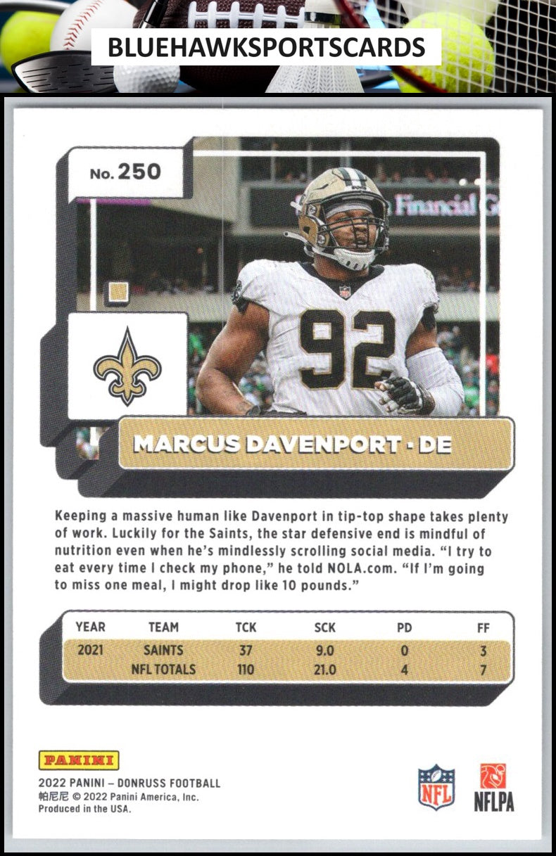 2022 Donruss #250 Marcus Davenport