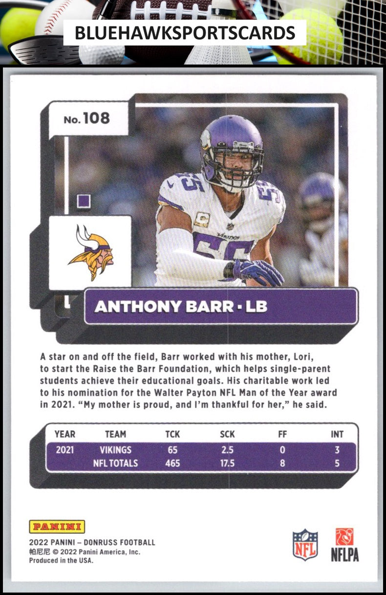 2022 Donruss #108 Anthony Barr