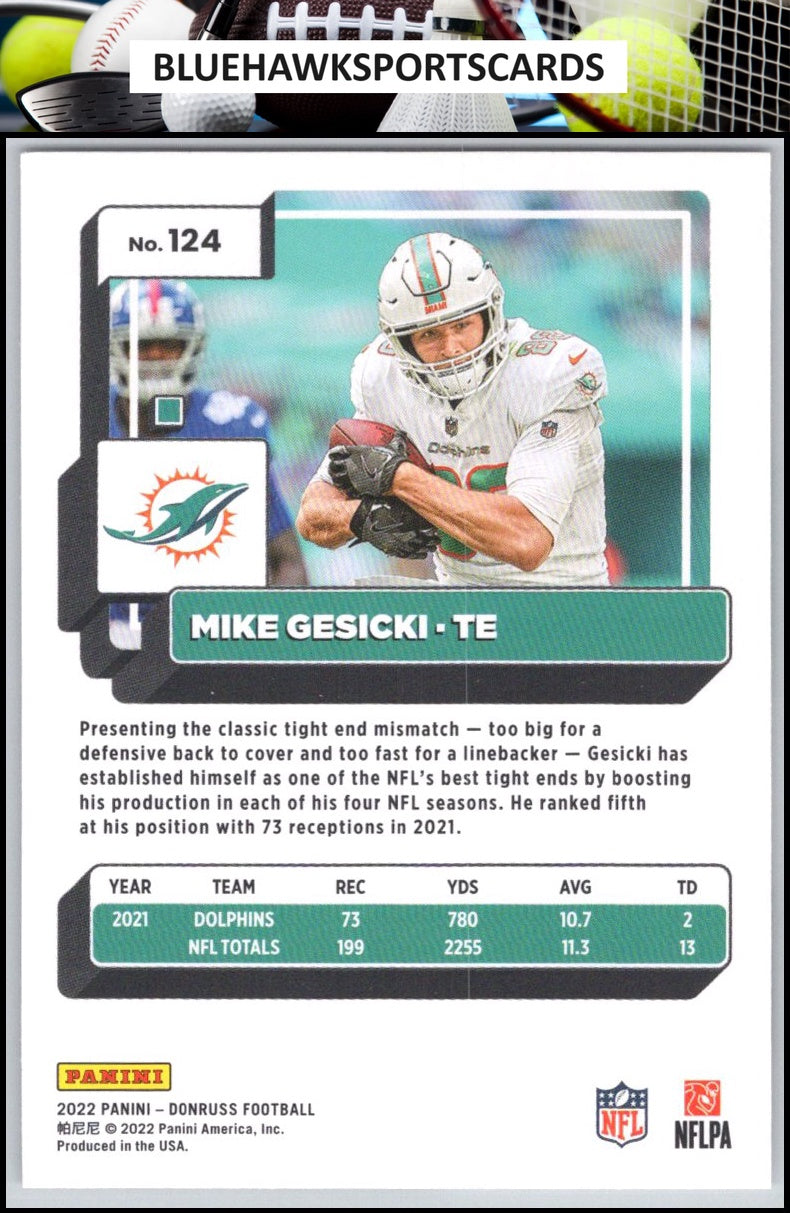 2022 Donruss #124 Mike Gesicki