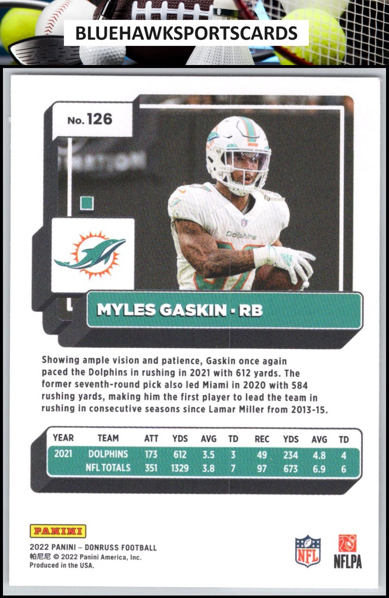 2022 Donruss #126 Myles Gaskin