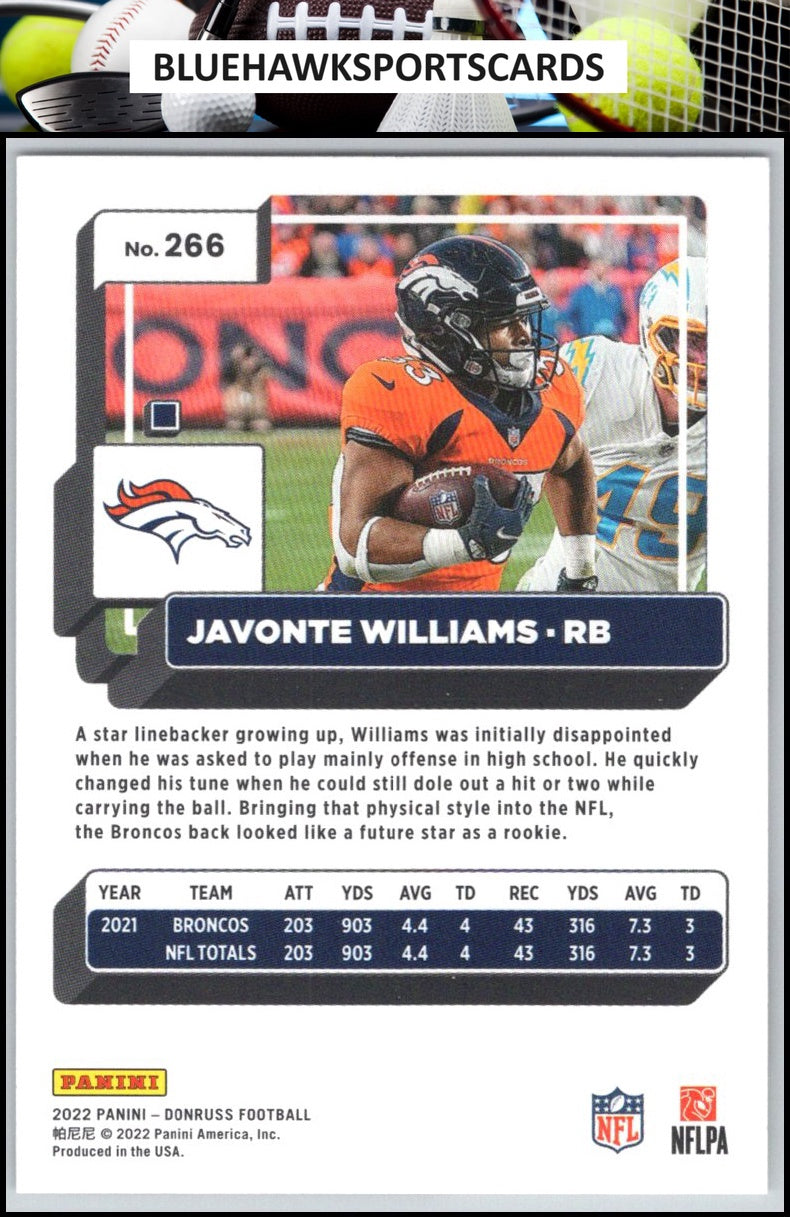 2022 Donruss #266 Javonte Williams