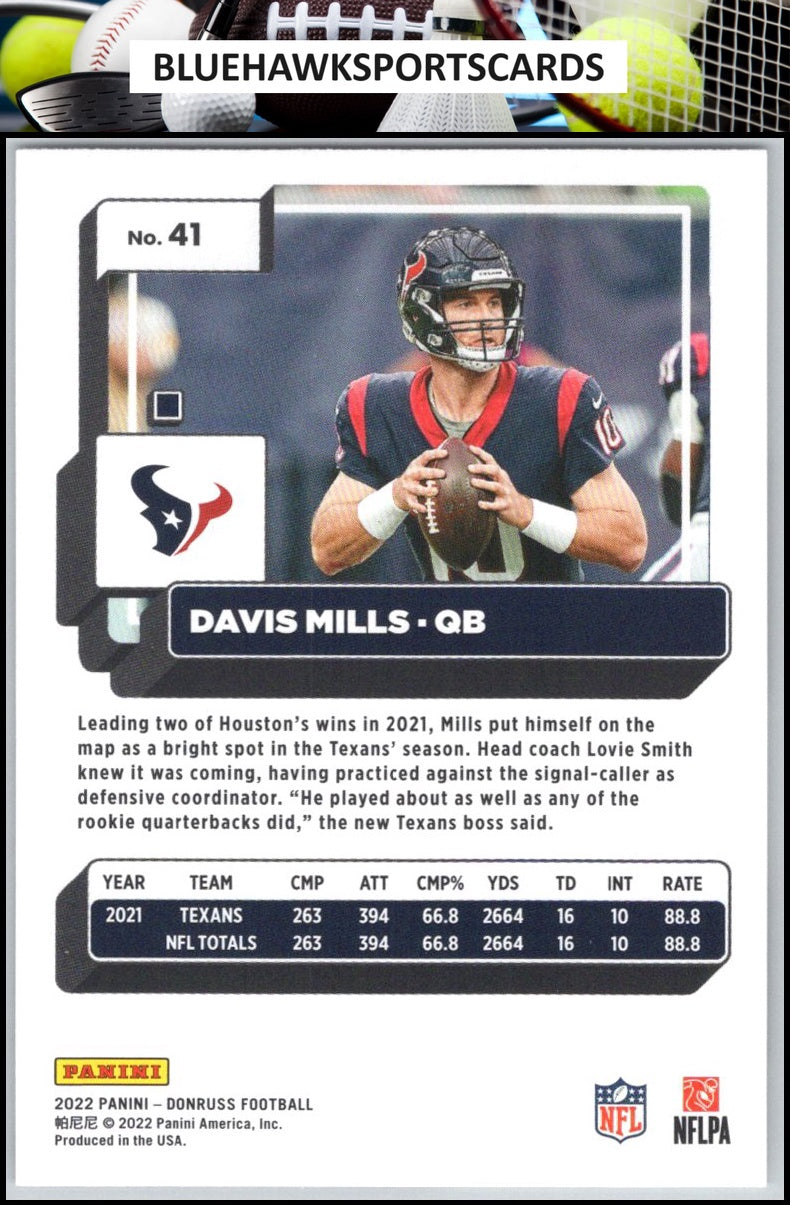 2022 Donruss #41 Davis Mills