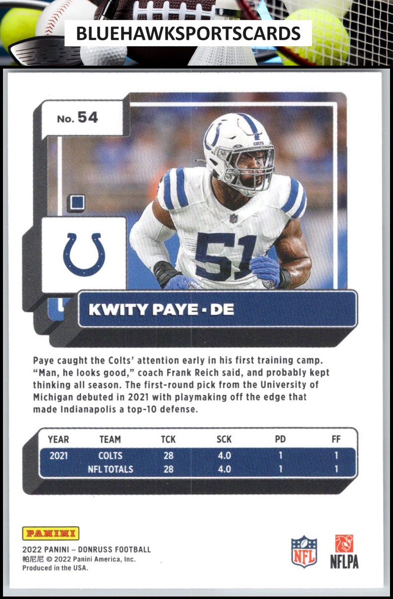 2022 Donruss #54 Kwity Paye
