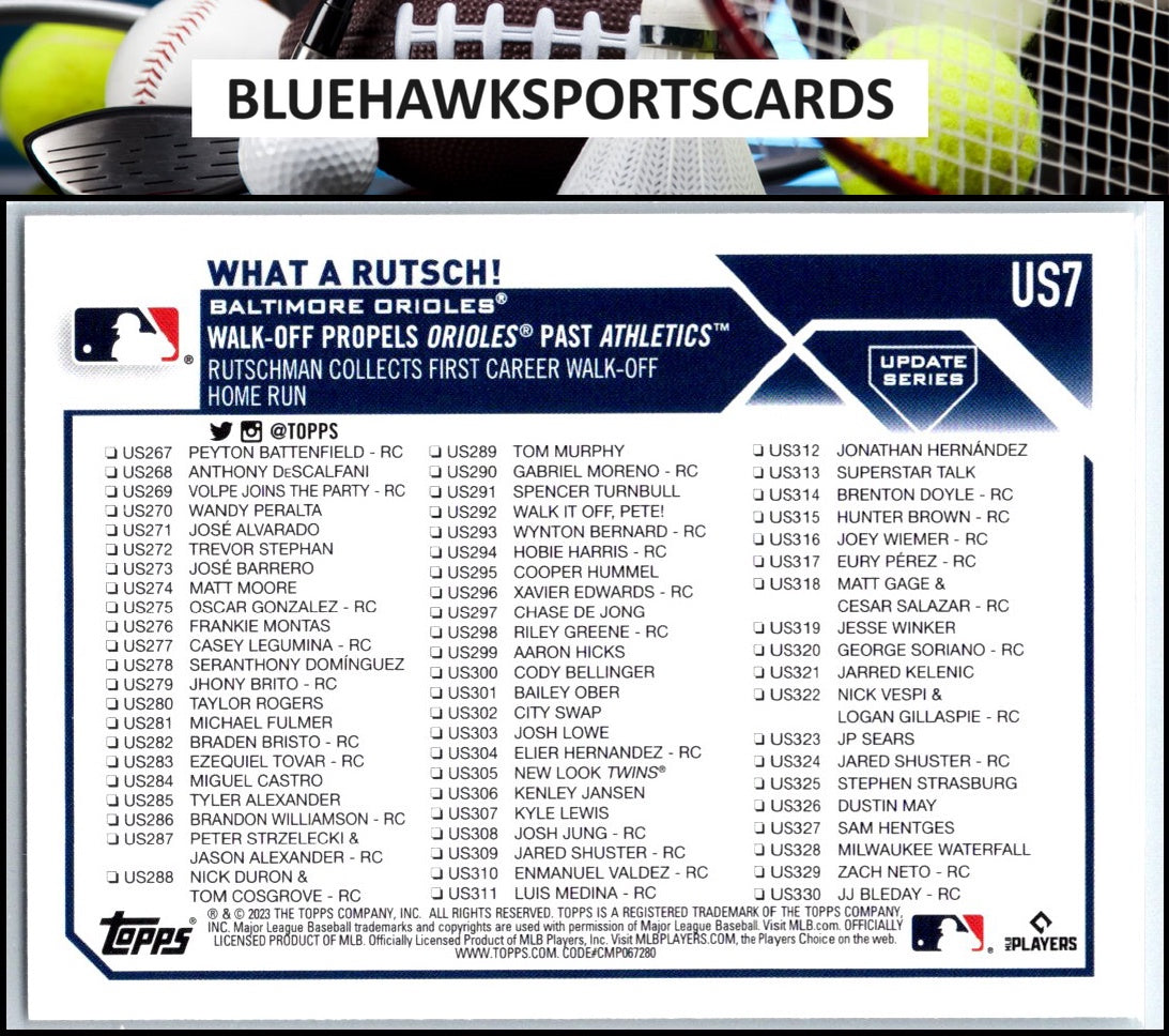 2023 Topps Update #US7 What a Rutsch!