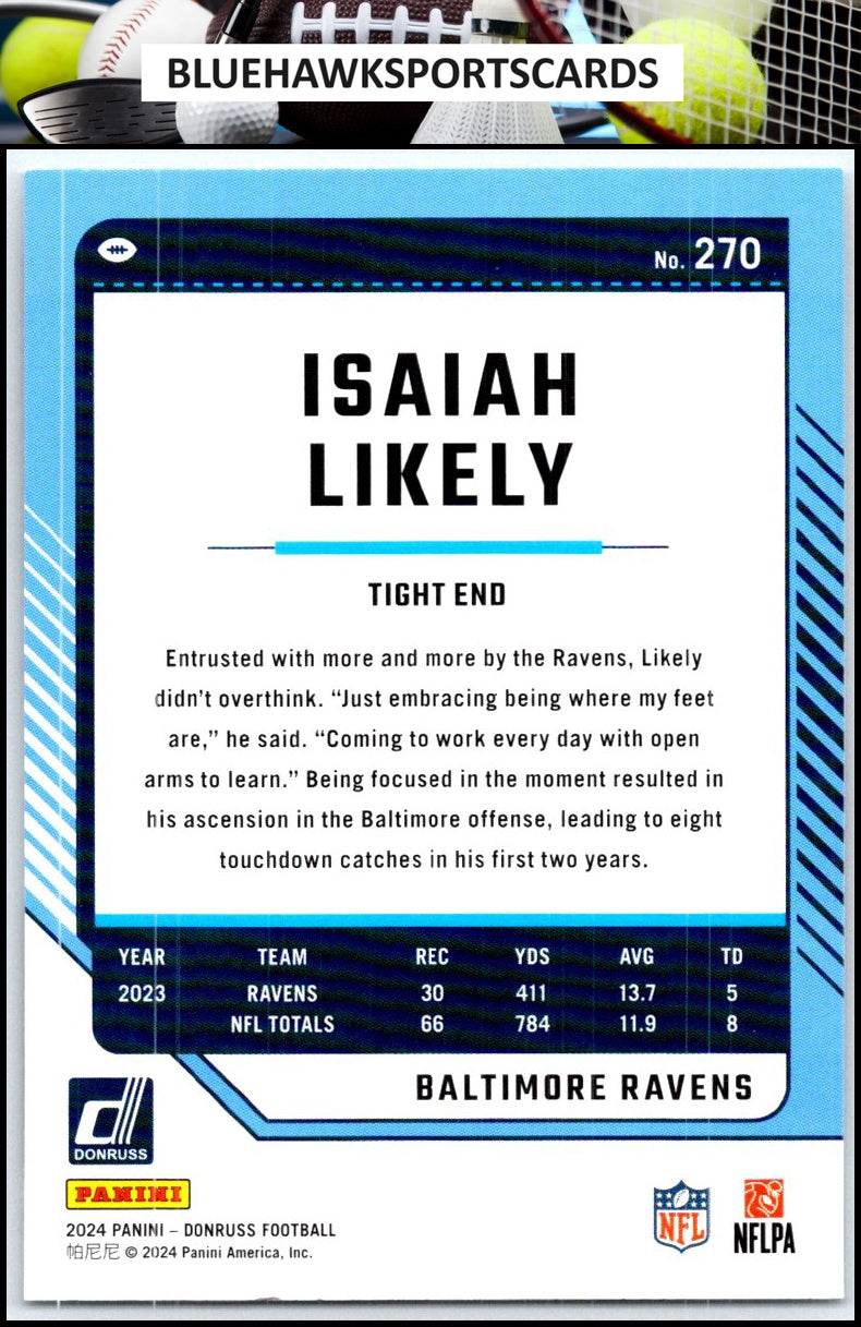 2024 Donruss #270 Isaiah Likely
