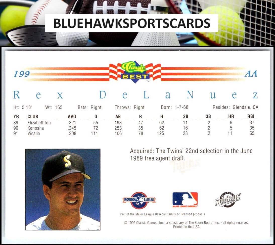1992 Classic Best #199 Rex De La Nuez