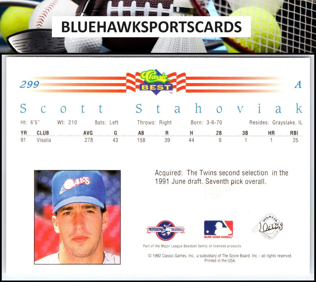 1992 Classic Best #299 Scott Stahoviak