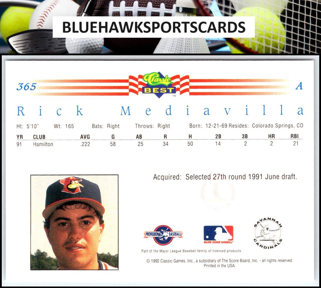 1992 Classic Best #365 Rick Mediavilla